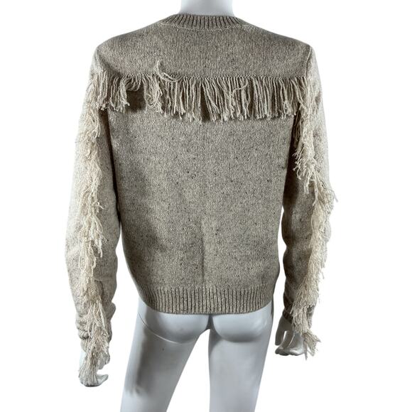 Autumn Cashmere Fringed Mojave Crewneck Sweater Size M - Picture 3 of 4